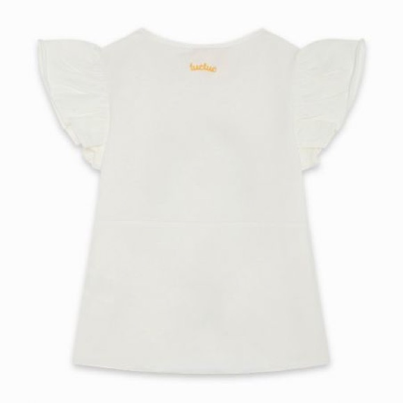 Colorful Rainbow Ruffle Sleeve Tee - Picture 2 of 3